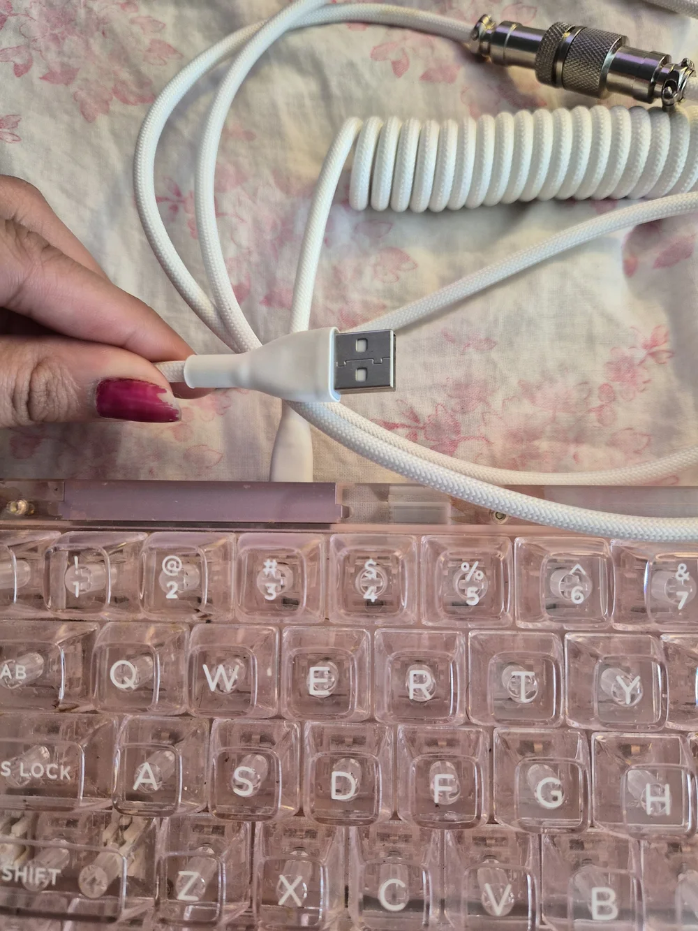 KII BOOMPink Transparent Mechanical Keyboard - Compact USB Wired